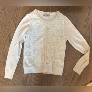 Banana Republic Ivory Lace Sweater